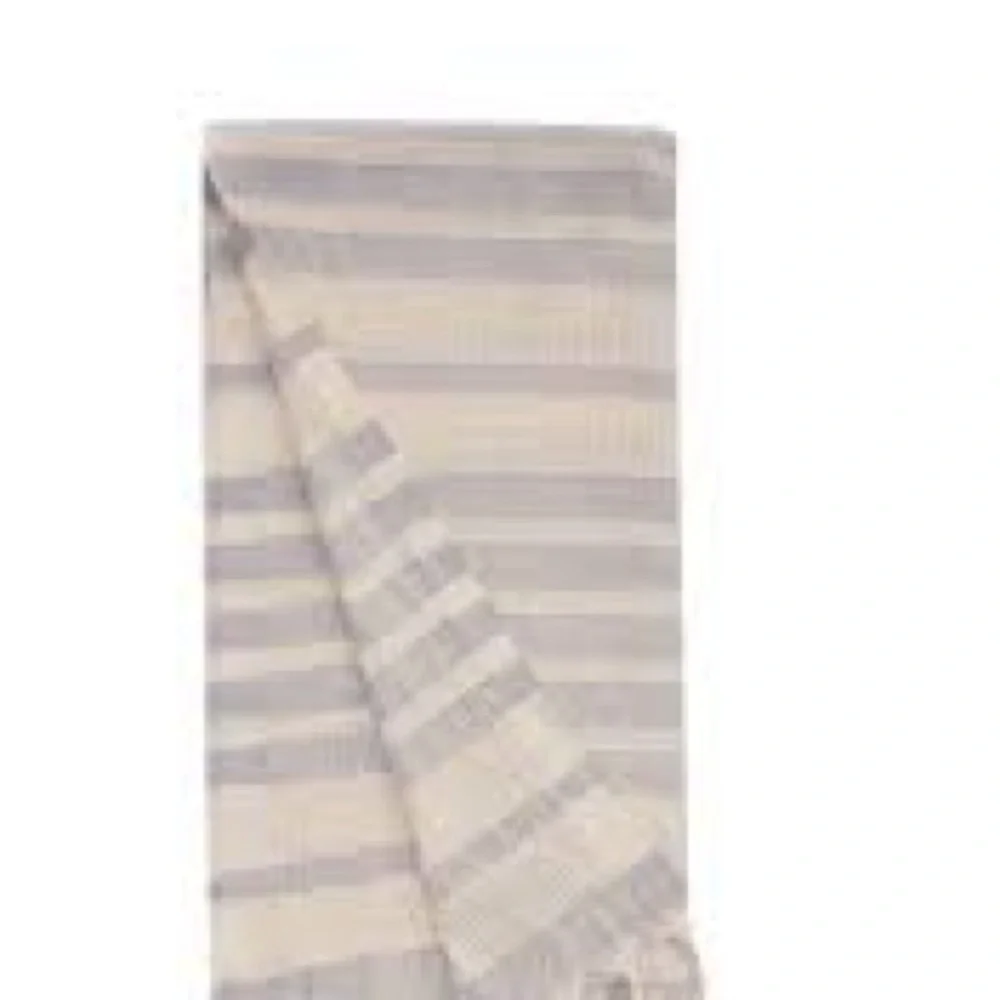 Organic Cotton Loom Weave Spa Bath Towel Gray + Natural Stripe